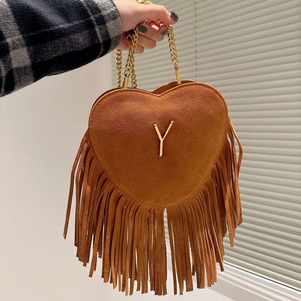brown suede love tassel designer bags heart frosted leather vintage gold hardware chain fringe shoulder crossbody wallets french outdoor min
brown suede love tassel designer bags heart frosted leather vintage gold hardware chain fringe shoulder crossbody wallets french outdoor min