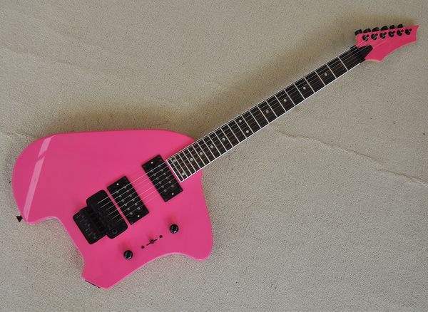 pink electric guitar with humbuckers floyd rose rosewood fretboard can be customized
pink electric guitar with humbuckers floyd rose rosewood fretboard can be customized