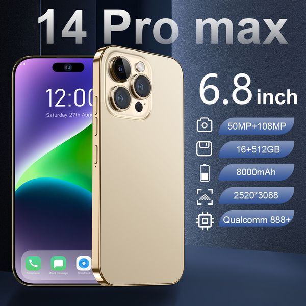 

2022 new 14promax 13 million pixels 6.8-inch large screen cross-border smartphone 3 64g foreign trade popular style