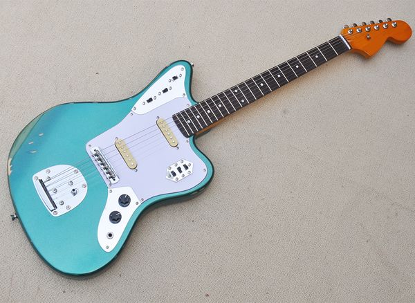 6 strings metal blue relic electric guitar with white pickguard rosewood fretboard offering customized service
6 strings metal blue relic electric guitar with white pickguard rosewood fretboard offering customized service