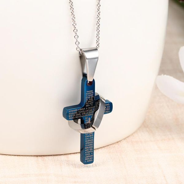 2022 new pendant necklaces stainless steel love cross necklace cross-border hip-hop men and women jewelry pendant blue, Silver
2022 new pendant necklaces stainless steel love cross necklace cross-border hip-hop men and women jewelry pendant blue, Silver