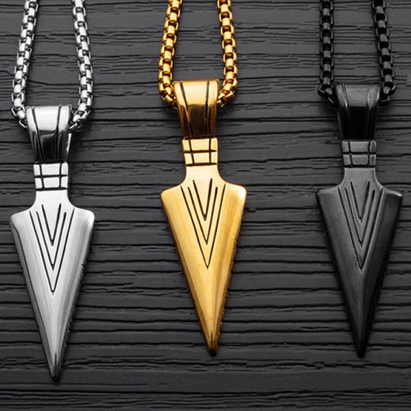 wholesale personality spear head pendant necklace men's stainless steel chain love jewelry, Silver
wholesale personality spear head pendant necklace men's stainless steel chain love jewelry, Silver