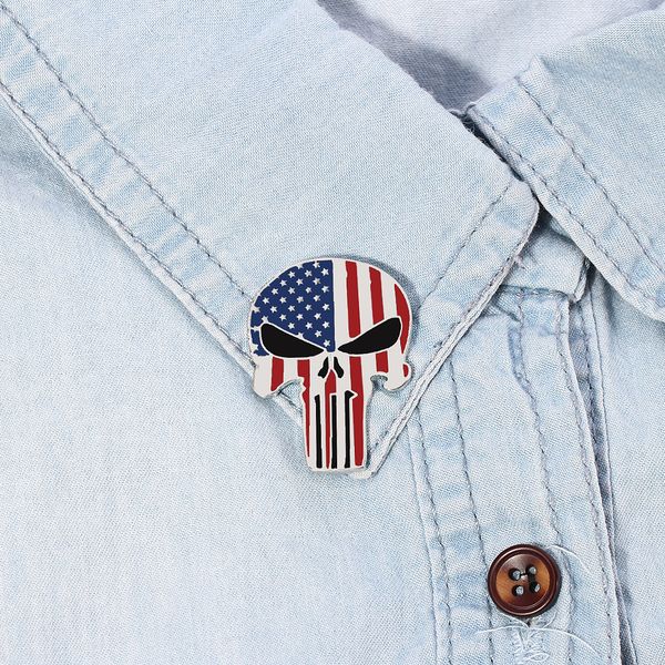 punisher's brooch for women cartoon flag of the united states alloy brooch creative skull head enamel pins silver plated badge, Gray
punisher's brooch for women cartoon flag of the united states alloy brooch creative skull head enamel pins silver plated badge, Gray