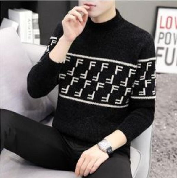 men sweater designer pullovers casual mock neck sweaters male warm knitwear jumper man sweatshirt, White;black
men sweater designer pullovers casual mock neck sweaters male warm knitwear jumper man sweatshirt, White;black