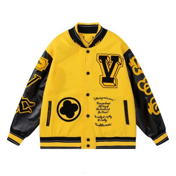 mens womens baseball jackets varsity designer autumn winter streetwear loose splicing coat, Black;brown
mens womens baseball jackets varsity designer autumn winter streetwear loose splicing coat, Black;brown