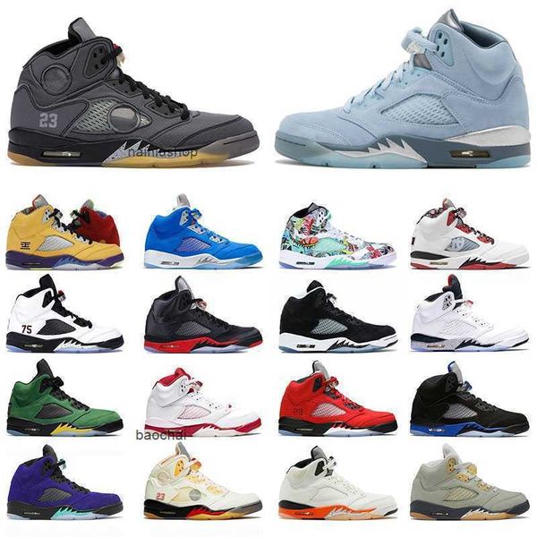 

2023 jumpman 5 bluebird fire red black metallic basketball shoes men 5s racer blue stealth 2.0 what the alternate grape suede sneakers oreo