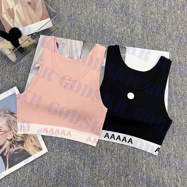 embroidered logo tank womens cropped letter printed vests ladies sports bra two colors, White
embroidered logo tank womens cropped letter printed vests ladies sports bra two colors, White