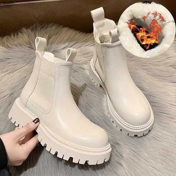 boots new autumn winter chelsea women platform brown black beige white ankle for fur short chunky punk gothic shoes 221213
boots new autumn winter chelsea women platform brown black beige white ankle for fur short chunky punk gothic shoes 221213