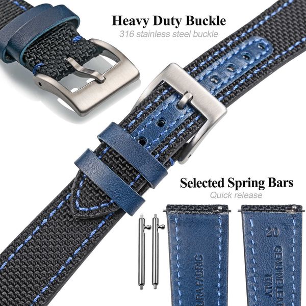 watch bands hemsut premium cordura fabric watch bands black blue nylon two piece nato straps 18mm 20mm 22mm t221213, Black;brown
watch bands hemsut premium cordura fabric watch bands black blue nylon two piece nato straps 18mm 20mm 22mm t221213, Black;brown