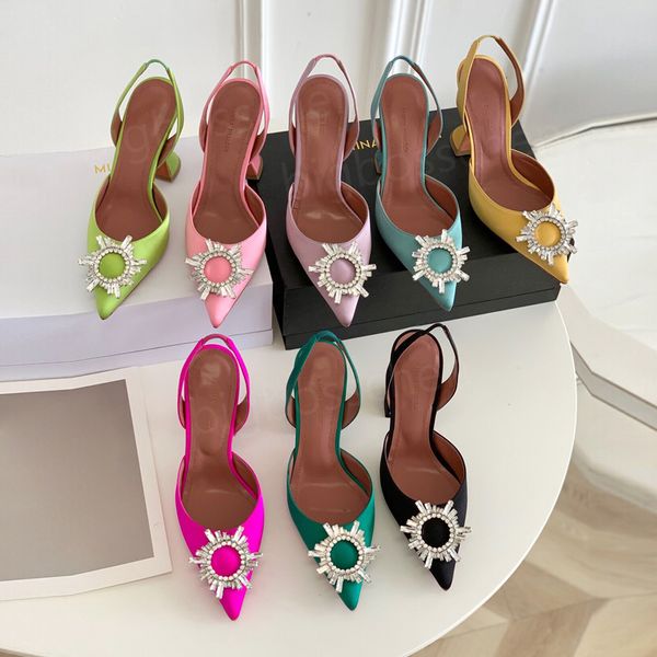 2023 new high heels women's formal sandals designer fashion luxury sunflower rhinestone buckle pointed 10cm satin amina muadd wedding p, Black
2023 new high heels women's formal sandals designer fashion luxury sunflower rhinestone buckle pointed 10cm satin amina muadd wedding p, Black
