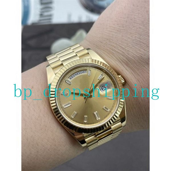 brand automatic mechanical men's watches 40mm gold fluted bezel stainless steel bracelet 2813 movement diamond time scale sapphire glas, Slivery;brown
brand automatic mechanical men's watches 40mm gold fluted bezel stainless steel bracelet 2813 movement diamond time scale sapphire glas, Slivery;brown