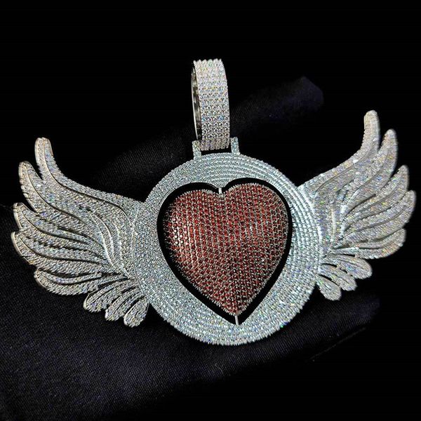 mens cool hip hop necklace white gold plated full cz rotating heart angle wings pendant necklace with 24inch rope chain nice gift, Silver
mens cool hip hop necklace white gold plated full cz rotating heart angle wings pendant necklace with 24inch rope chain nice gift, Silver