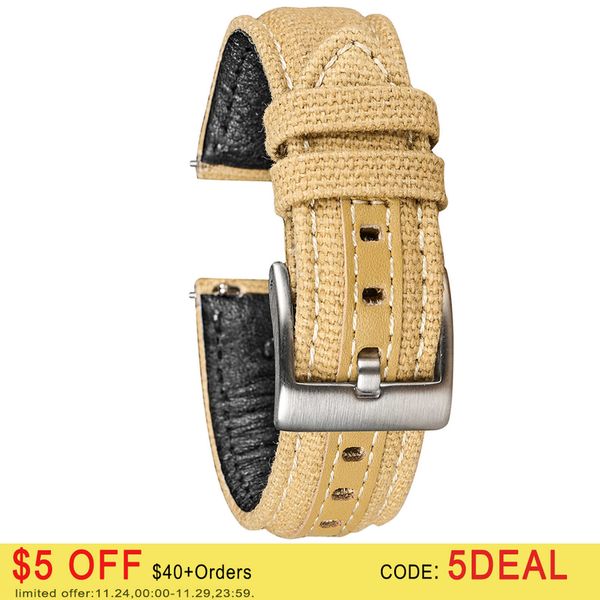 watch bands hemsut canvas watch bands premium material quick release khaqi quality nylon watch straps steel buckle 18mm 20mm 22mm 24mm t2212, Black;brown
watch bands hemsut canvas watch bands premium material quick release khaqi quality nylon watch straps steel buckle 18mm 20mm 22mm 24mm t2212, Black;brown