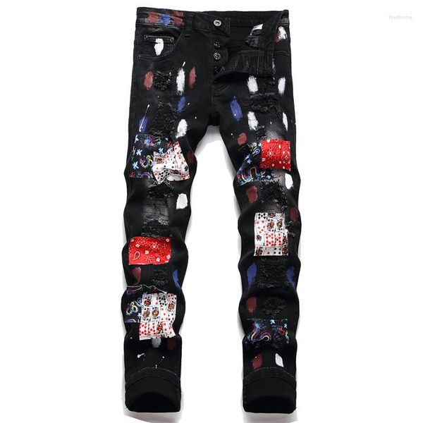 men's jeans men punk streetwear ripped hole patchwork denim pants hip hop pencil joggers for male, Blue
men's jeans men punk streetwear ripped hole patchwork denim pants hip hop pencil joggers for male, Blue