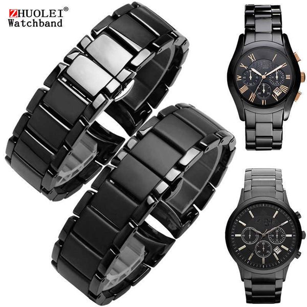 watch bands ceramics watchband for ar1451 ar1452 ar1400 ar1410 watch straps with stainless steel butterfly clasp 22mm 24mm t221213, Black;brown
watch bands ceramics watchband for ar1451 ar1452 ar1400 ar1410 watch straps with stainless steel butterfly clasp 22mm 24mm t221213, Black;brown