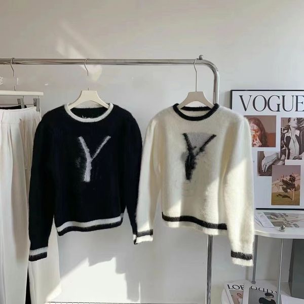 designer women's sweater round neck viscose knitted woolen regular long sleeve jumper, White;black
designer women's sweater round neck viscose knitted woolen regular long sleeve jumper, White;black