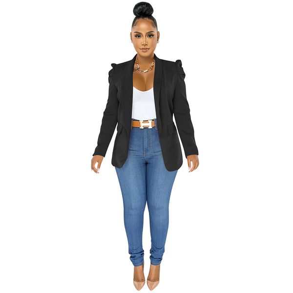 women suits open front business casual pockets work office blazer jacket suit, White;black
women suits open front business casual pockets work office blazer jacket suit, White;black