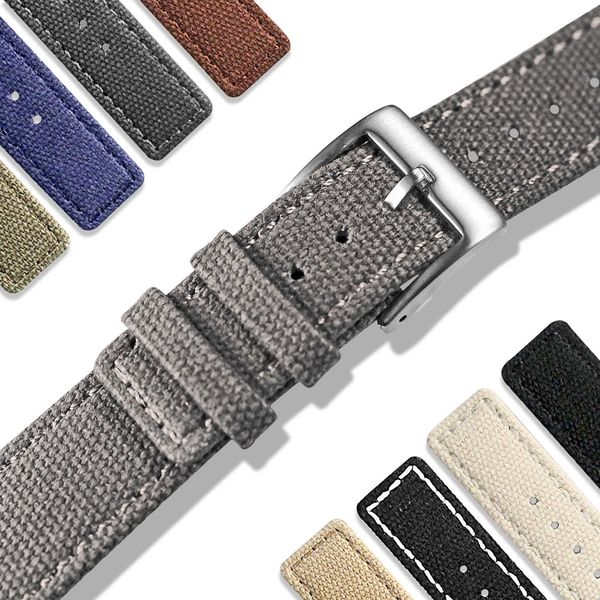 watch bands hemsut canvas watch bands quick release grey two pieces fabric watch straps heavy duty buckle 18mm 20mm 22mm t221215, Black;brown
watch bands hemsut canvas watch bands quick release grey two pieces fabric watch straps heavy duty buckle 18mm 20mm 22mm t221215, Black;brown