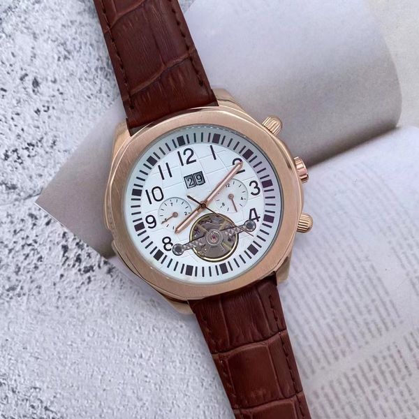 2022 men's luxury quartz watch fashion leisure five pin big flywheel multi functional calendar waterproof belt watches, Slivery;brown
2022 men's luxury quartz watch fashion leisure five pin big flywheel multi functional calendar waterproof belt watches, Slivery;brown