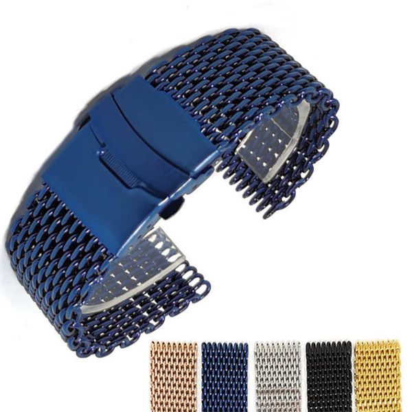watch bands 4.0mm thickness unique stylish rough shark mesh strap stainless steel watch band metal bracelet 18 20 22 24 26mm t221213, Black;brown
watch bands 4.0mm thickness unique stylish rough shark mesh strap stainless steel watch band metal bracelet 18 20 22 24 26mm t221213, Black;brown