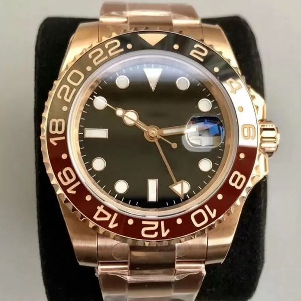 with original box luxury mens watches 116719 rose gold gmt mens watch automatic movement ceramic rotating bezel stanless steel strap wristwa, Slivery;brown
with original box luxury mens watches 116719 rose gold gmt mens watch automatic movement ceramic rotating bezel stanless steel strap wristwa, Slivery;brown