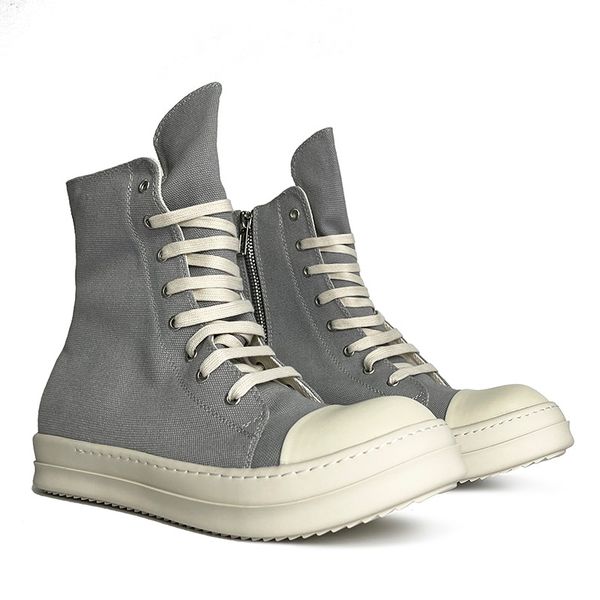 rick men's casual shoes high canvas ro owens grey women's board shoes, Black
