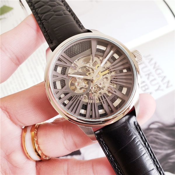leather watch hollow transparent steel luminous business fashion men's watch, Slivery;golden
leather watch hollow transparent steel luminous business fashion men's watch, Slivery;golden