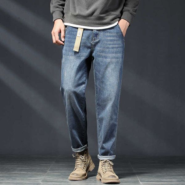 jeans men's loose fashion straight pants in spring and autumn high-end elastic casual trousers, Blue
jeans men's loose fashion straight pants in spring and autumn high-end elastic casual trousers, Blue