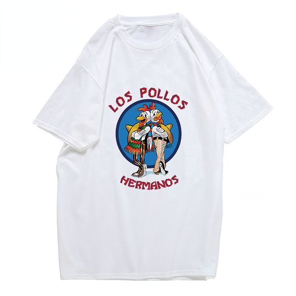 fashion casual men's t-shirts los pollos hermanos chicken brothers short sleeve tees, White;black
fashion casual men's t-shirts los pollos hermanos chicken brothers short sleeve tees, White;black