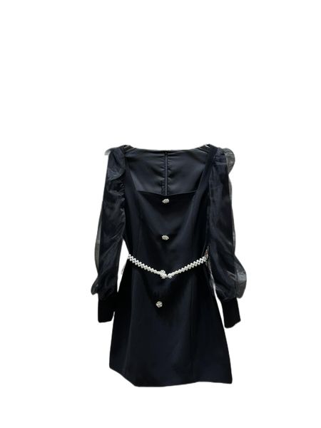 23s early spring new style square neck temperament lady style dress, Black;gray