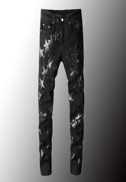 men039s jeans luxury mens leather stars patch black stretch denim pencil pants slim skinny patchwork trousers plus size 404484896, Blue
men039s jeans luxury mens leather stars patch black stretch denim pencil pants slim skinny patchwork trousers plus size 404484896, Blue