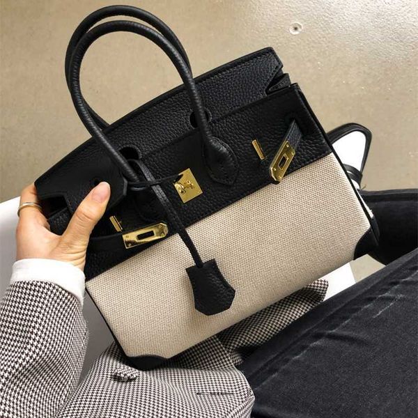 birkins designer handbag small design leather cowhide splicing canvas bag autumn and winter large capacity single shoulder messenger zc
birkins designer handbag small design leather cowhide splicing canvas bag autumn and winter large capacity single shoulder messenger zc