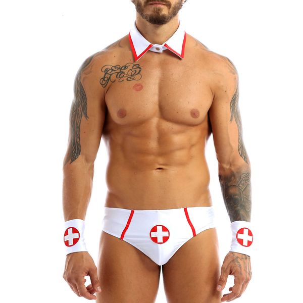 set mens gay doctor nurse cosplay exotic sets costumes clubwear jockstraps parties briefs with collar and red cross cuff, Red;black
set mens gay doctor nurse cosplay exotic sets costumes clubwear jockstraps parties briefs with collar and red cross cuff, Red;black