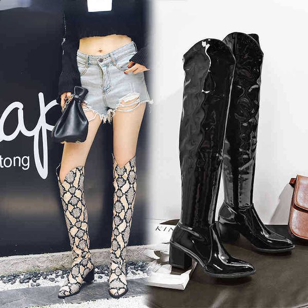boots 2020 new over the knee woman long boot snake print women winter footwear winter patent leather botas 39 220901, Black
boots 2020 new over the knee woman long boot snake print women winter footwear winter patent leather botas 39 220901, Black