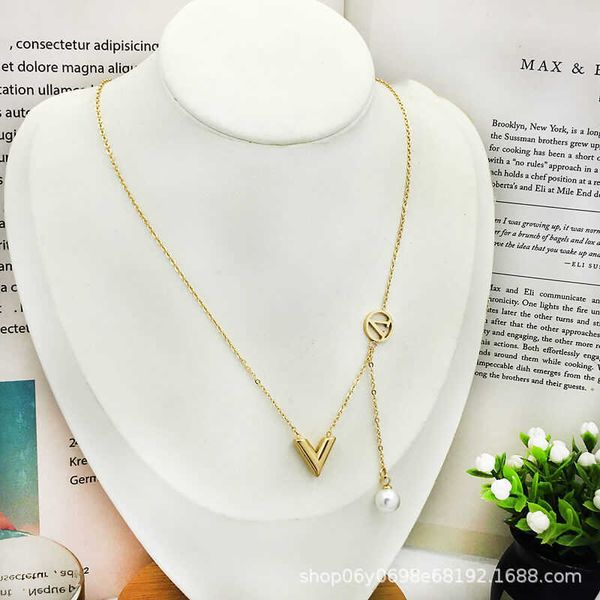 korean v-shaped necklace women's titanium fashion jewelry hollow out three dimensional letter tassel pearl pendant color preserving col, Silver
korean v-shaped necklace women's titanium fashion jewelry hollow out three dimensional letter tassel pearl pendant color preserving col, Silver