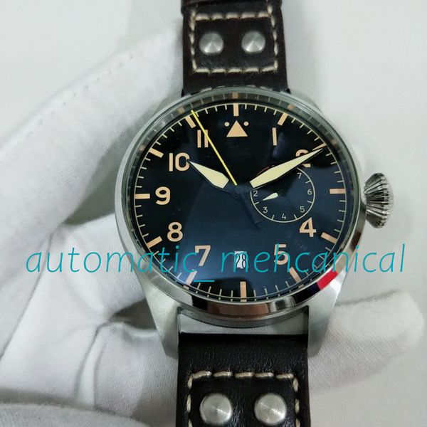 real p new mens watch 43mm ref.501004 automatic mechanical big pilot day week display power reserve brown leather wristwatch, Slivery;brown
real p new mens watch 43mm ref.501004 automatic mechanical big pilot day week display power reserve brown leather wristwatch, Slivery;brown
