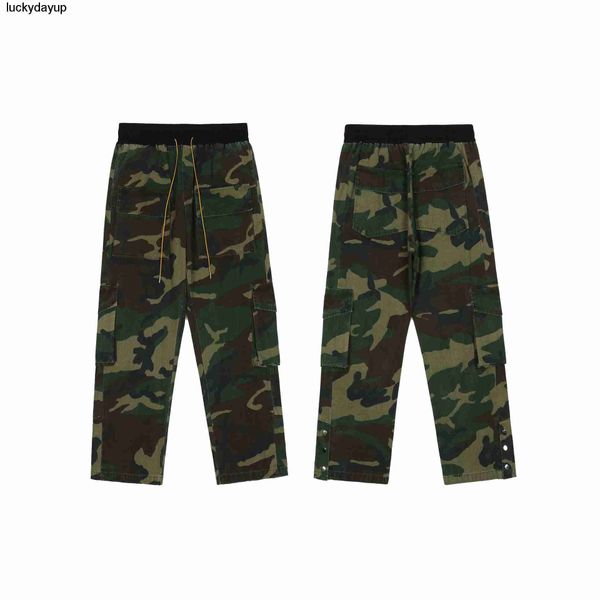 men's pants designer fashion rhude pocket work clothes button pants casual loose straight men sport pants, Black
men's pants designer fashion rhude pocket work clothes button pants casual loose straight men sport pants, Black