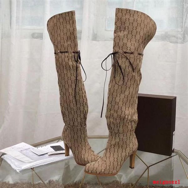designer women boots genuine leather red beige canvas over the knee boot's zipper laces fashion luxury high heel 256s, Black
designer women boots genuine leather red beige canvas over the knee boot's zipper laces fashion luxury high heel 256s, Black