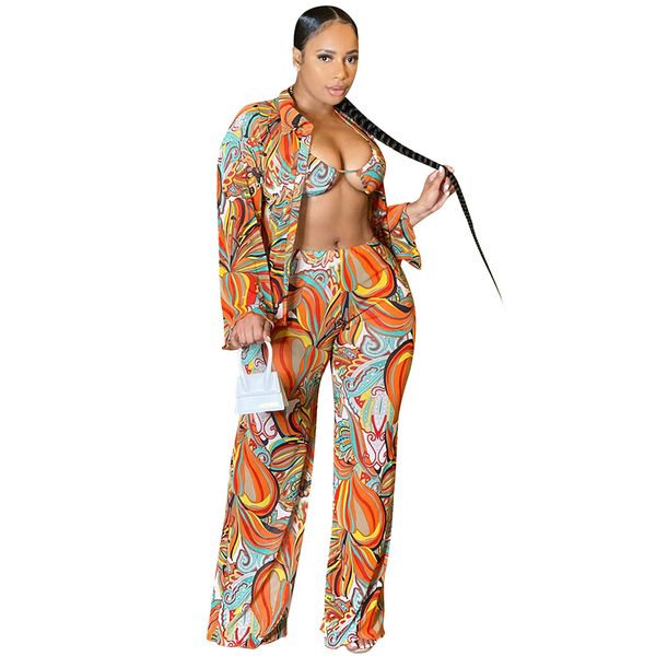 two piece sets outfits for women floral print loose 3 piece pants suit casual long sleeve trousers playsuit, White
two piece sets outfits for women floral print loose 3 piece pants suit casual long sleeve trousers playsuit, White