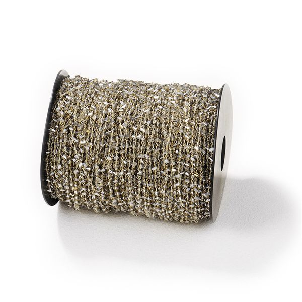 wholesale gold plated white crystal stone chains gemstone beaded chains jewelry making supplies, Silver
wholesale gold plated white crystal stone chains gemstone beaded chains jewelry making supplies, Silver