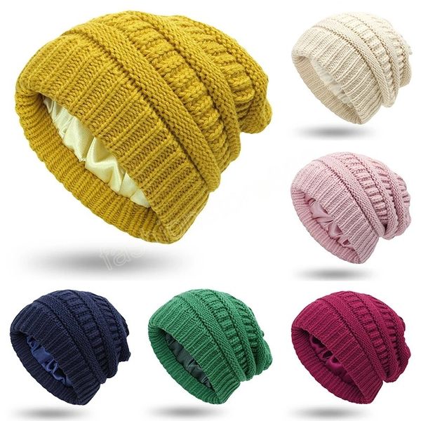 womens satin lined hairstyle protection beanie hats winter fashion warm knitted hat female solid outdoor windproof casual cap, Blue;gray
womens satin lined hairstyle protection beanie hats winter fashion warm knitted hat female solid outdoor windproof casual cap, Blue;gray