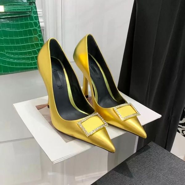 level metal ornaments decoration high-heeled shoes pointed toe pumps 105mm gold metal calfskin dress shoe evening p8t6#, Black
level metal ornaments decoration high-heeled shoes pointed toe pumps 105mm gold metal calfskin dress shoe evening p8t6#, Black