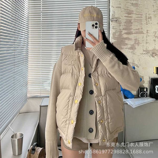 designer celinn down jacket luxury autumn and winter new arc triomphe neck loose buttons casual warm down vest fashion, Black
designer celinn down jacket luxury autumn and winter new arc triomphe neck loose buttons casual warm down vest fashion, Black