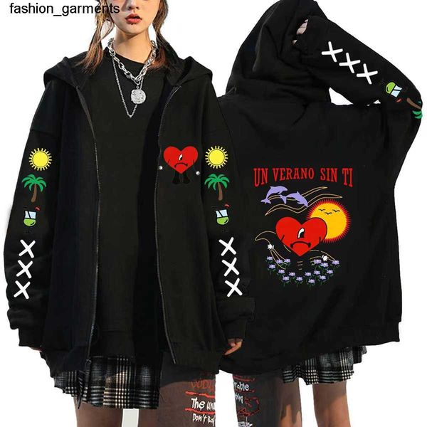 men's hoodies sweatshirts un verano sin ti new album bad bunny printed hoodies men's designer women's zippered sweaters, Black
men's hoodies sweatshirts un verano sin ti new album bad bunny printed hoodies men's designer women's zippered sweaters, Black