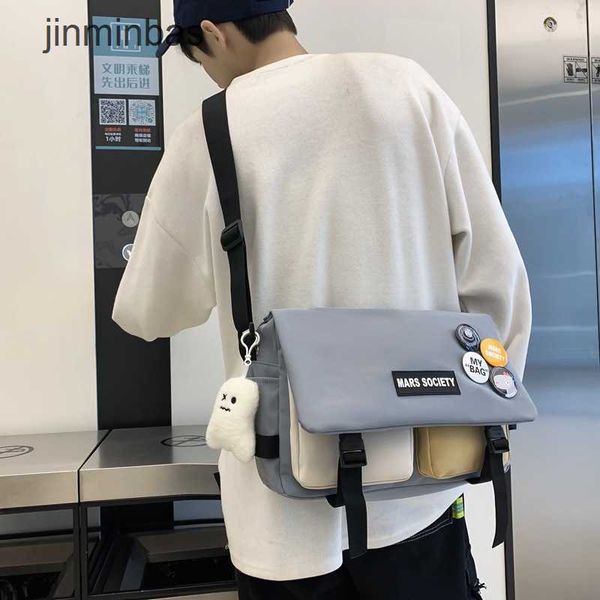 2023 design bag stores 70% wholesale and retail korean color contrast student shoulder men's work cloth msenger women's cover mail
2023 design bag stores 70% wholesale and retail korean color contrast student shoulder men's work cloth msenger women's cover mail