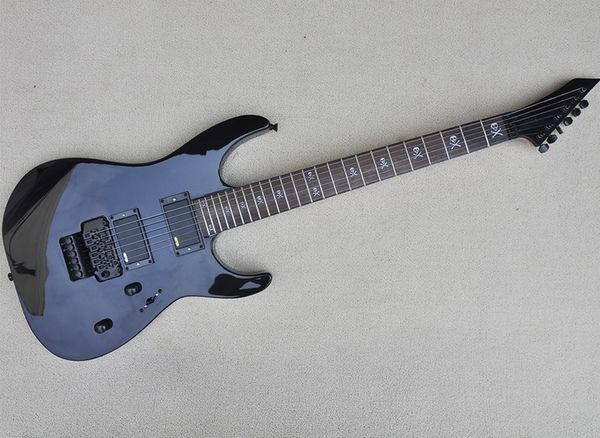 black 6 strings electric guitar with floyd rose rosewood fretboard can be customized
black 6 strings electric guitar with floyd rose rosewood fretboard can be customized