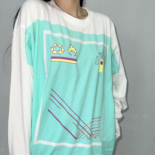 22fw men's women spliced environmentalist printing tee sweatshirt color matching long sleeve spring autumn crewneck pullover street fas, Black
22fw men's women spliced environmentalist printing tee sweatshirt color matching long sleeve spring autumn crewneck pullover street fas, Black