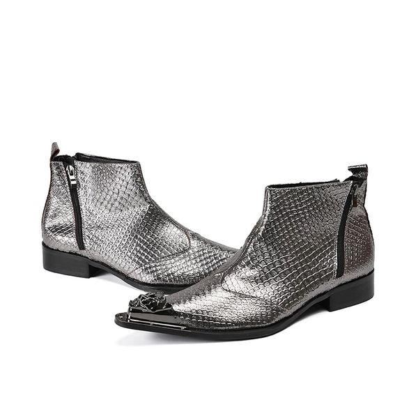 handmade men boots metal pointed toe japanese style grey genuine leather ankle party wedding botas, Black
handmade men boots metal pointed toe japanese style grey genuine leather ankle party wedding botas, Black