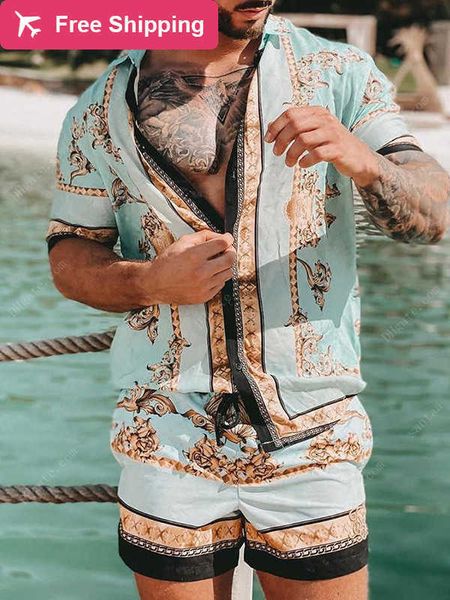2023 tracksuits fashion hawaiian mens printing short sleeve summer casual floral shirt beach two piece men sets s-3xl, Gray
2023 tracksuits fashion hawaiian mens printing short sleeve summer casual floral shirt beach two piece men sets s-3xl, Gray