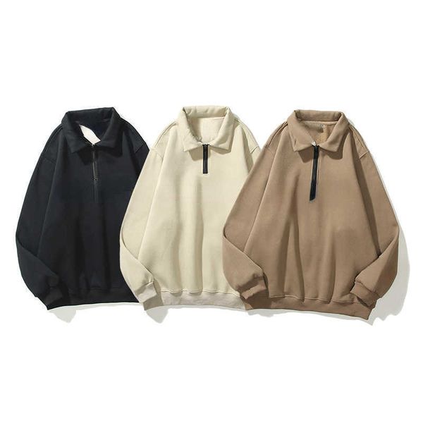 brand men's hoodies designer design sweatshirts new men's casual double high street plush zipper half high collar sweater, Black
brand men's hoodies designer design sweatshirts new men's casual double high street plush zipper half high collar sweater, Black